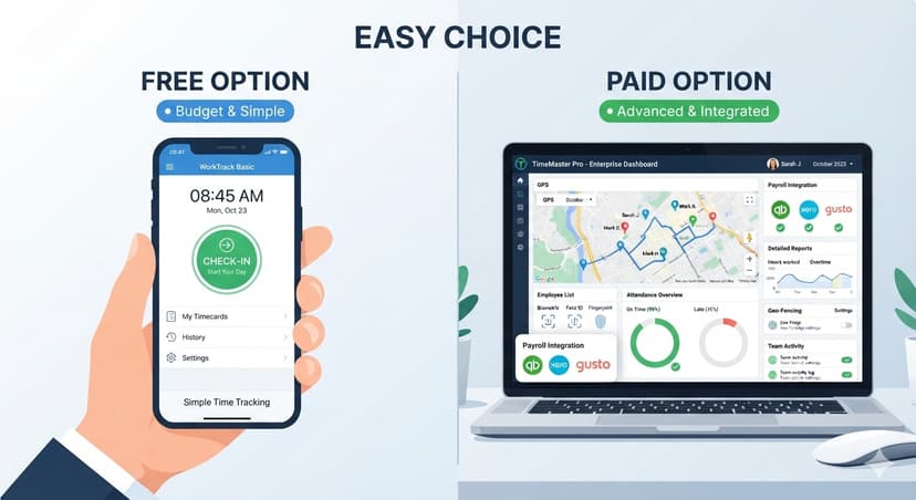 Free vs paid attendance software decision for small business